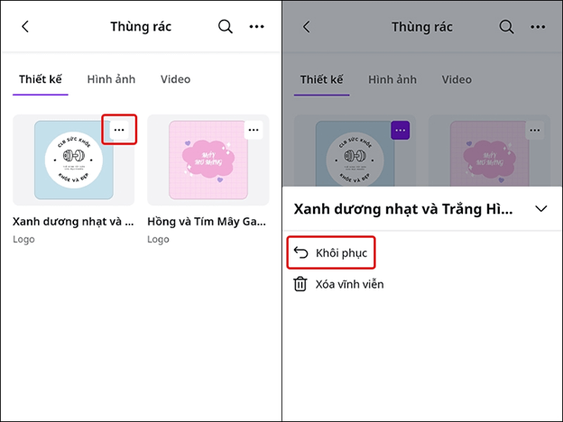 Hướng dẫn khôi phục các dự án đã xóa trên Canva