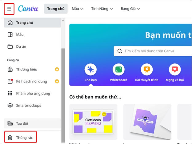 Hướng dẫn khôi phục các dự án đã xóa trên Canva