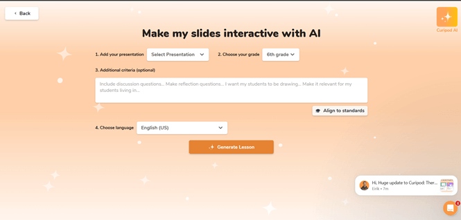 Hướng dẫn tạo bài giảng tự động nhờ Curipod