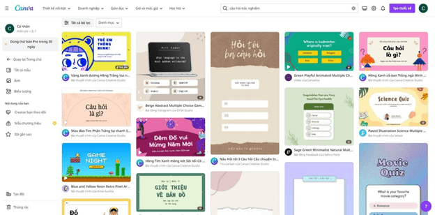 Hướng dẫn tạo câu hỏi trắc nghiệm trên Canva