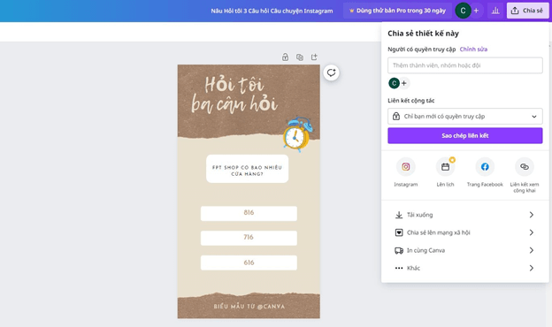 Hướng dẫn tạo câu hỏi trắc nghiệm trên Canva