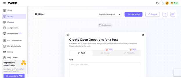Hướng dẫn tạo câu hỏi từ đoạn văn trên Twee