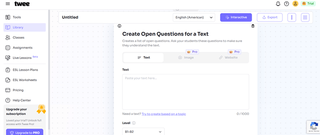 Hướng dẫn tạo câu hỏi từ đoạn văn trên Twee