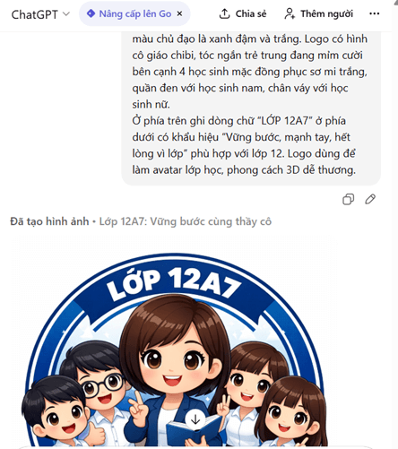 Hướng dẫn tạo logo nhóm lớp bằng chatGPT