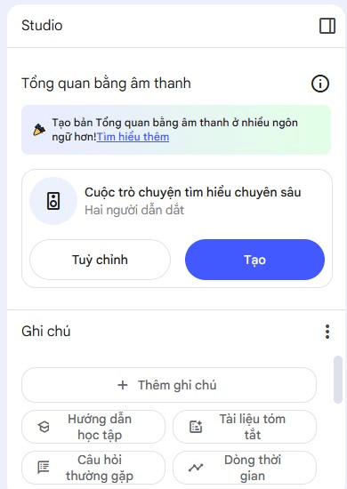 Hướng dẫn tạo podcast audio tiếng Việt trên tài liệu của bạn