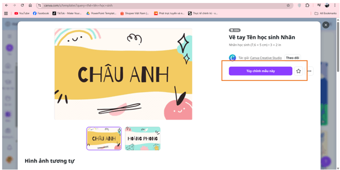 Hướng dẫn thiết kế thẻ tên học sinh trên Canva