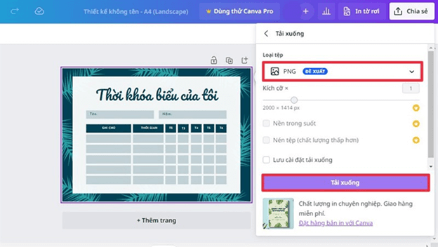 Hướng dẫn thiết kế thời khóa biểu trên Canva