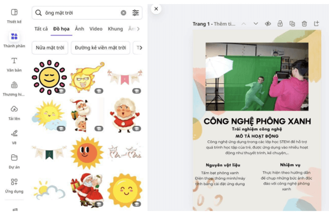 Hướng dẫn tìm kiếm các thành phần đơn lẻ trong một mẫu thiết kế trên Canva