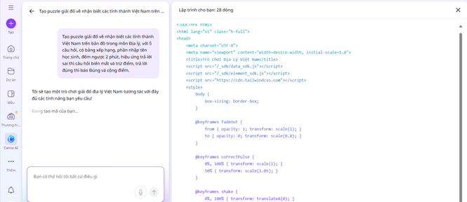 Tổng hợp các câu lệnh Canva Code cho trò chơi tương tác tiểu học