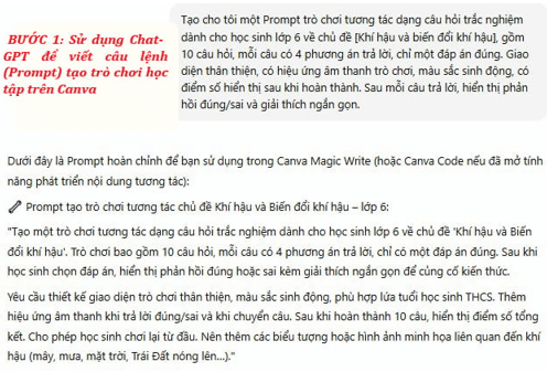 Tổng hợp các câu lệnh Canva Code tạo trò chơi tương tác cấp THCS