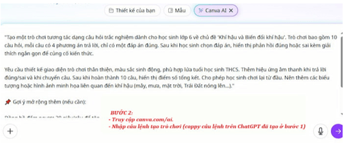 Tổng hợp các câu lệnh Canva Code tạo trò chơi tương tác cấp THCS