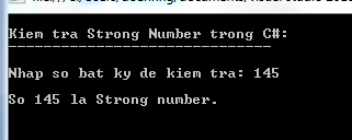Kiểm tra Strong Number trong C#
