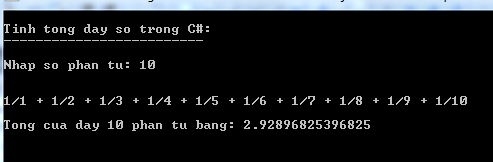 Tính tổng dãy số trong C# (Phần 2)