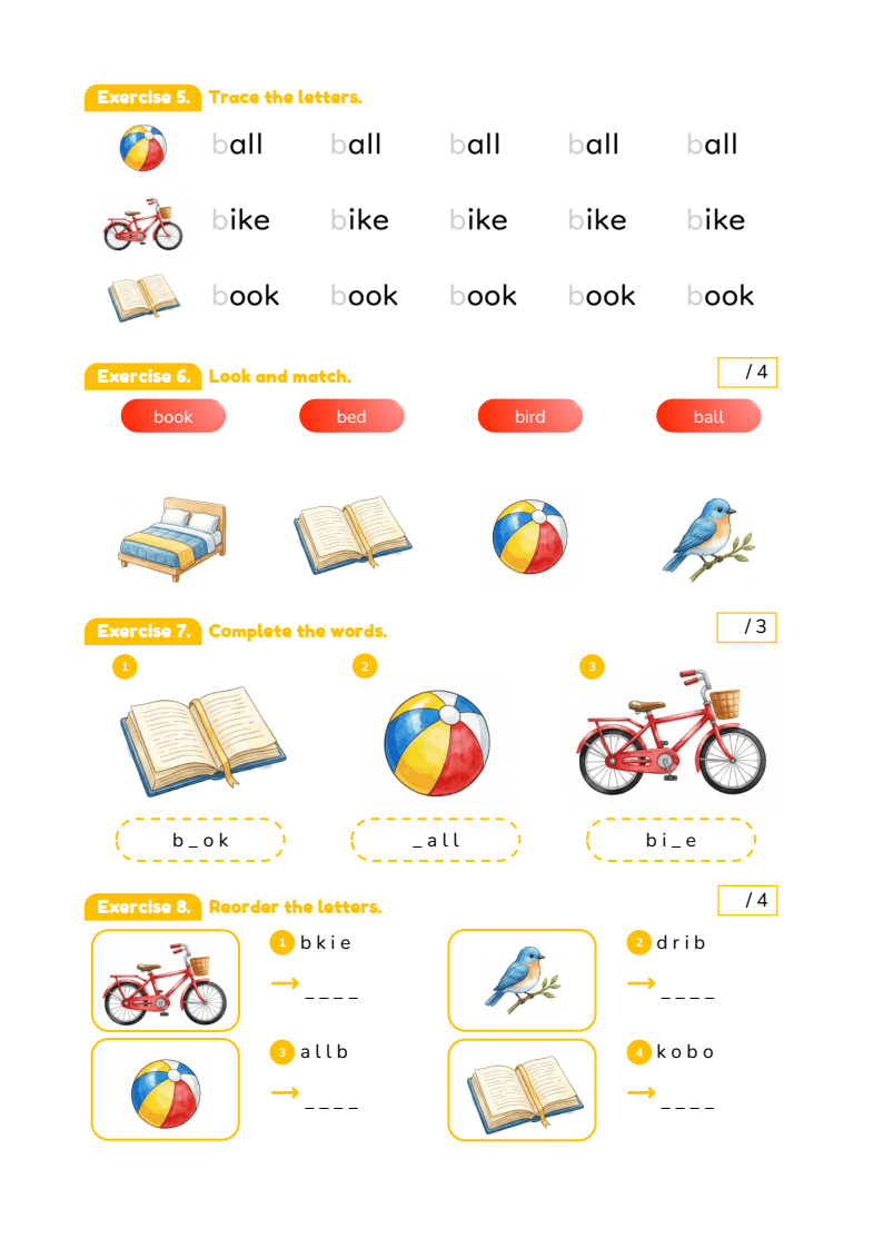 Bài tập cuối tuần Tiếng Anh lớp 1 Global Success (có đáp án) | Đề kiểm tra cuối tuần Tiếng Anh lớp 1