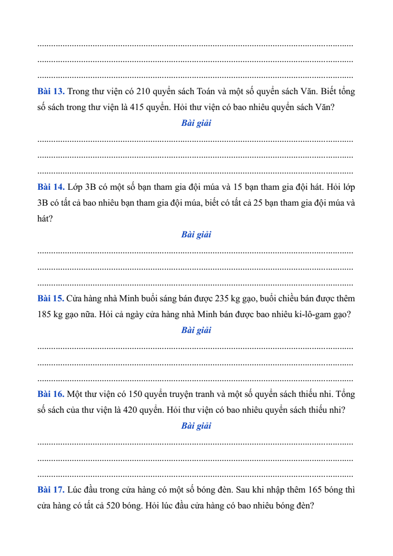 400 bài toán có lời văn lớp 3 (có lời giải)