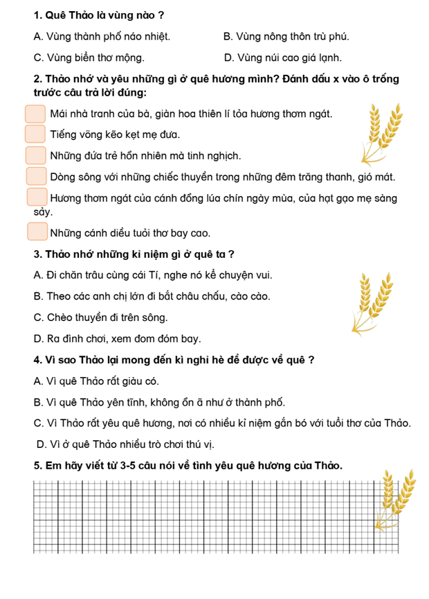 Bài tập cuối tuần Tiếng Việt lớp 3 Tuần 21 Cánh diều (có đáp án) | Đề kiểm tra cuối tuần Tiếng Việt lớp 3