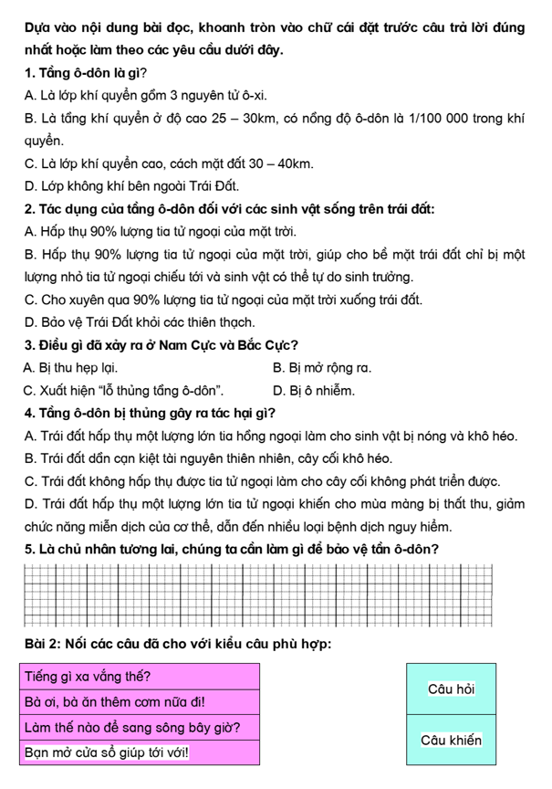 Bài tập cuối tuần Tiếng Việt lớp 3 Tuần 34 Chân trời sáng tạo có đáp án (có đáp án) | Đề kiểm tra cuối tuần Tiếng Việt lớp 3