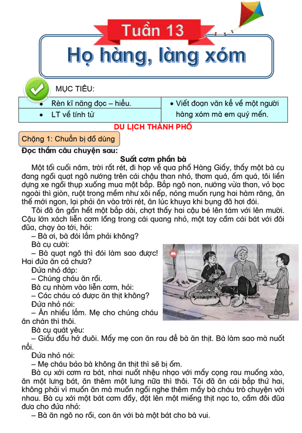 Bài tập cuối tuần Tiếng Việt lớp 4 Tuần 13 Cánh diều (có đáp án) | Đề kiểm tra cuối tuần Tiếng Việt lớp 4