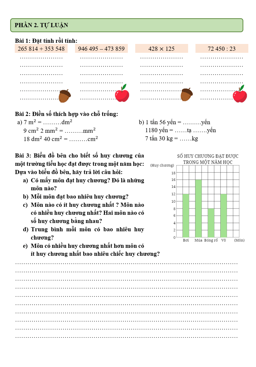 Bài tập cuối tuần Toán lớp 4 Tuần 35 Kết nối tri thức (có đáp án) | Đề kiểm tra cuối tuần Toán lớp 4