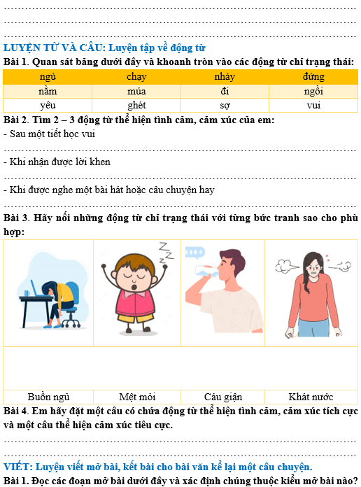 Bài tập hàng ngày Tiếng Việt lớp 4 Bài 13: Con vẹt xanh | Kết nối tri thức