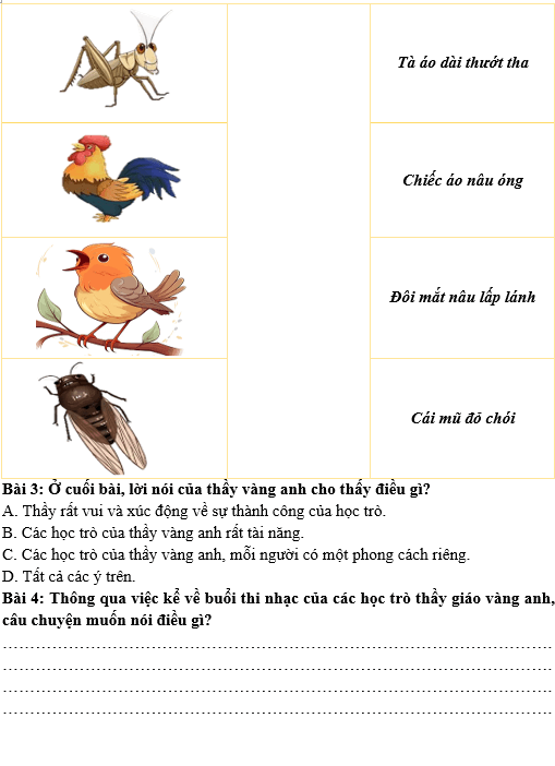 Bài tập hàng ngày Tiếng Việt lớp 4 Bài 2: Thi nhạc | Kết nối tri thức