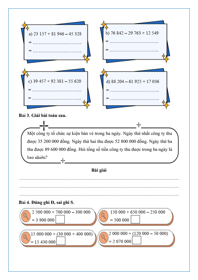 Bài tập hàng ngày Toán lớp 4 Bài 26: Luyện tập chung | Kết nối tri thức