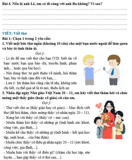 Bài tập hàng ngày Tiếng Việt lớp 4 Bài 32: Anh Ba | Kết nối tri thức