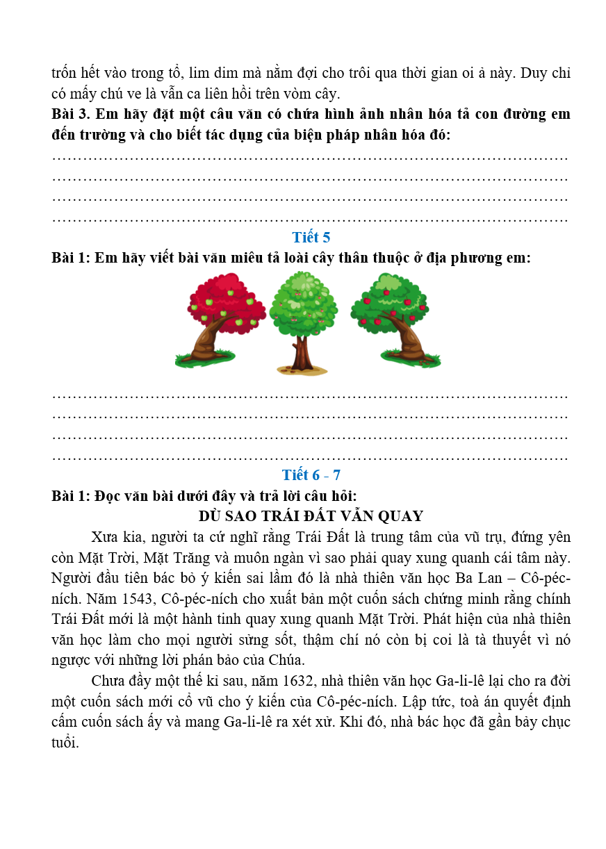 Bài tập hàng ngày Tiếng Việt lớp 4 Ôn tập cuối học kì 2 | Kết nối tri thức