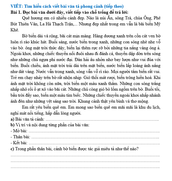 Bài tập hàng ngày Tiếng Việt lớp 5 Bài 10: Kì diệu rừng xanh | Kết nối tri thức