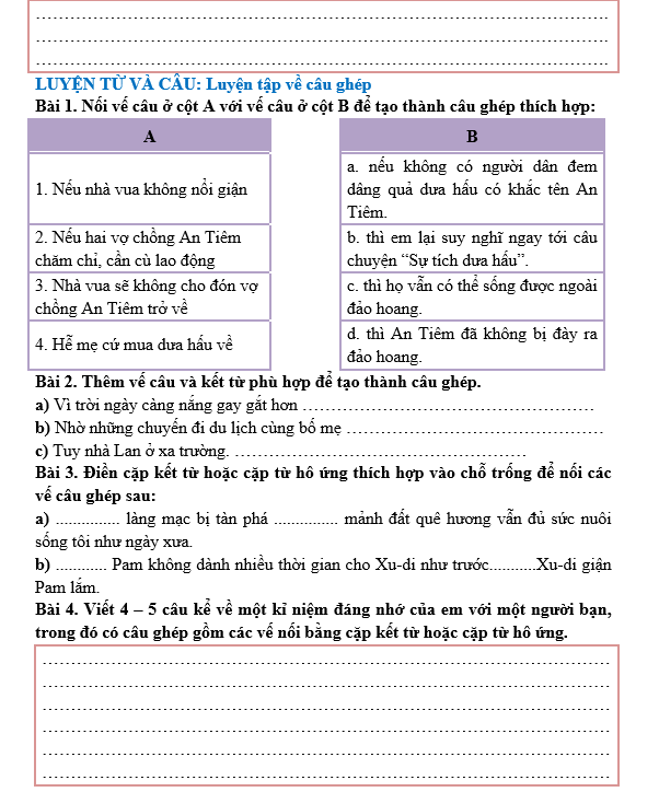 Bài tập hàng ngày Tiếng Việt lớp 5 Bài 7: Đoàn thuyền đánh cá | Kết nối tri thức