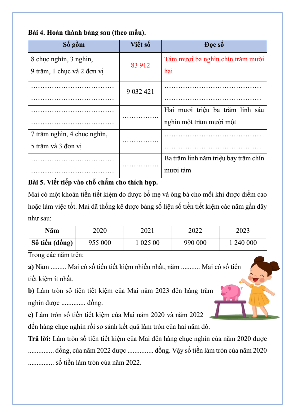 Bài tập hàng ngày Toán lớp 5 Kết nối tri thức Học kì 1 (có lời giải)