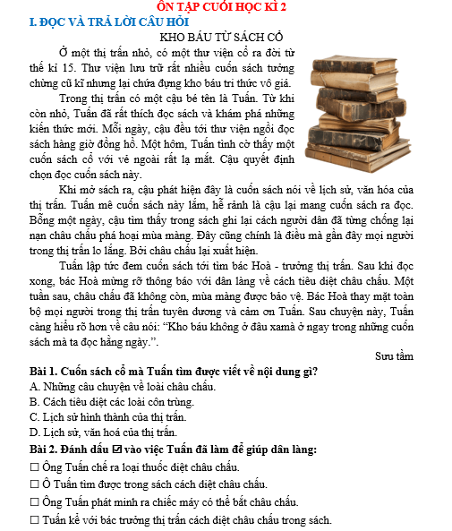 Bài tập hàng ngày Tiếng Việt lớp 5 Ôn tập cuối học kì 2 | Kết nối tri thức