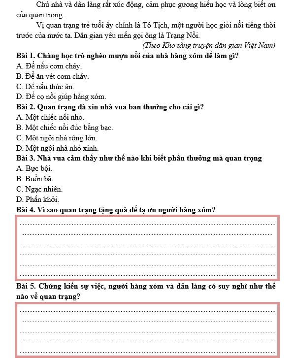 Bài tập hàng ngày Tiếng Việt lớp 5 Ôn tập giữa học kì 2 | Kết nối tri thức