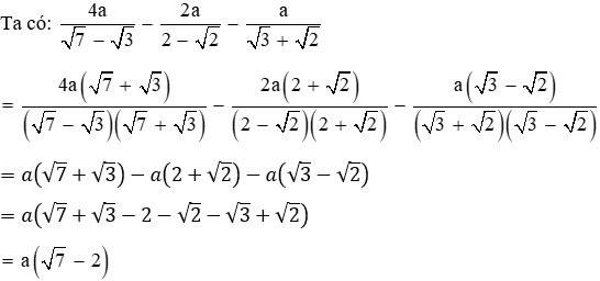 Trắc nghiệm Biến đổi đơn giản biểu thức chứa căn thức bậc hai có đáp án (phần 2)