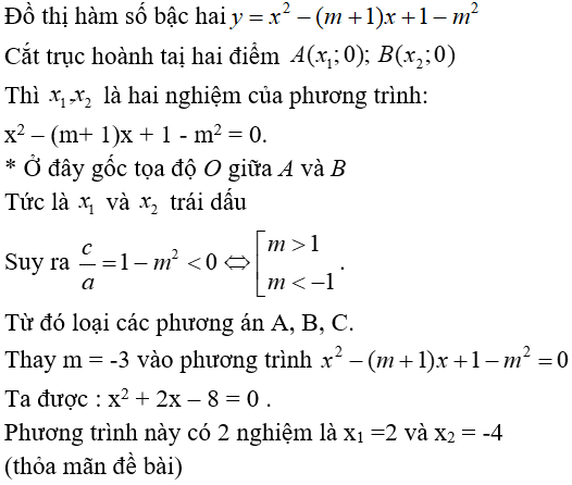 21 câu trắc nghiệm Phương trình bậc nhất và phương trình bậc hai một ẩn có đáp án