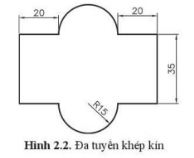 Dùng lệnh polyline vẽ hình 2.2