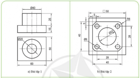 Vận dụng những lệnh vẽ và hiệu chỉnh đã học để vẽ các bài tập sau: