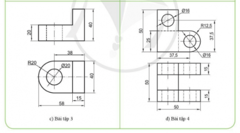 Vận dụng những lệnh vẽ và hiệu chỉnh đã học để vẽ các bài tập sau: