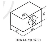 Vẽ hình chiếu vuông góc của vật thể hình 4.1