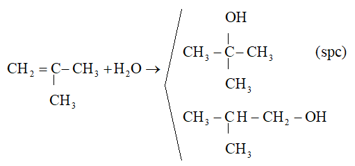 Trình bày cơ chế phản ứng cộng nước xúc tác H+ vào 2 – methylpropene và xác định sản phẩm