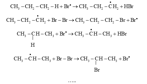 Khi monobromine hoá propane, thu được hai sản phẩm là 2 – bromopropane và 1 – bromopropane