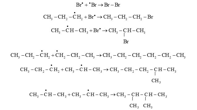 Khi monobromine hoá propane, thu được hai sản phẩm là 2 – bromopropane và 1 – bromopropane