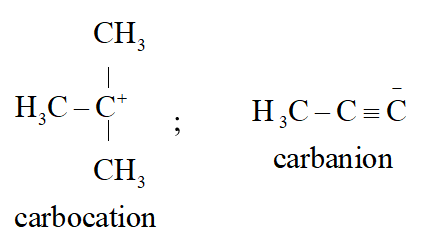 Hãy chỉ ra tiểu phân carbocation và carbanion hình thành trong Ví dụ 5
