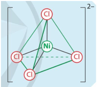 Bằng thực nghiệm người ta xác định được cấu tạo của phức chất [NiCl4]2 như hình bên