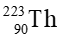 Hạt nhân 223Th90 bức xạ liên tiếp hai electron, tạo ra một đồng vị uranium. Viết phương trình biểu diễn quá trình đó