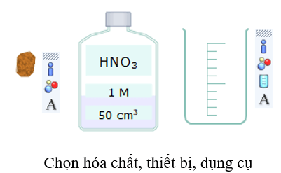 Sử dụng thẻ New để mô phỏng thí nghiệm copper tác dụng với dung dịch nitric acid