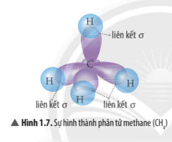 Trình bày sự hình thành lai hóa sp3 của nguyên tử C trong CH4 và hình thành