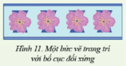 Hình 11 minh hoạ bản vẽ có một đường hoa văn và thể hiện nguyên tắc bố cục đối xứng