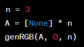Viết chương trình sinh tất cả các xâu (hoặc dãy) bao gồm n kí tự dạng R G và B