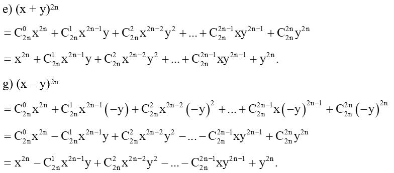 Khai triển các biểu thức sau (2x + y)^6; (x - 3y)^6 (ảnh 1)